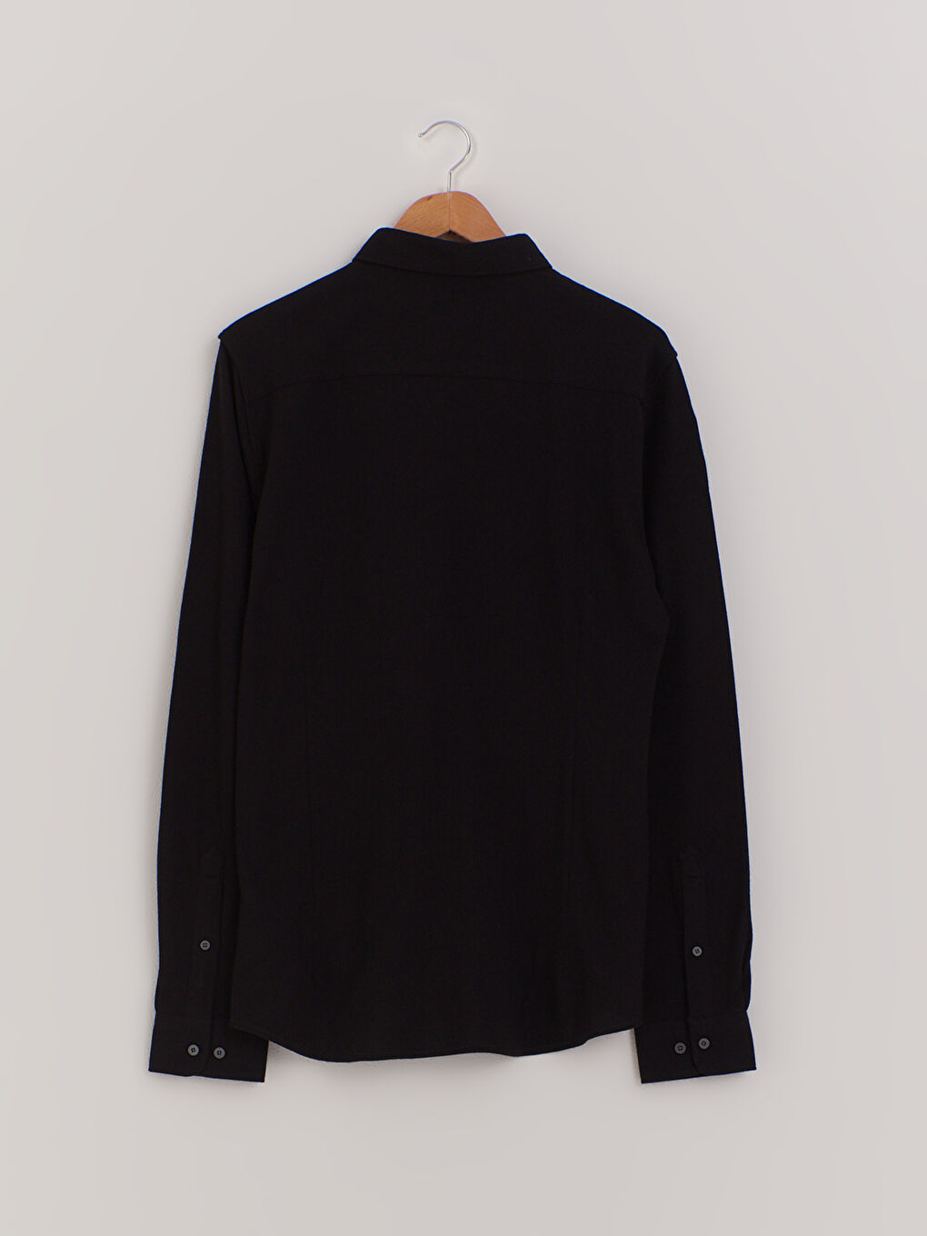 قميص قطني بأكمام طويلة بقصة ضيقة-1