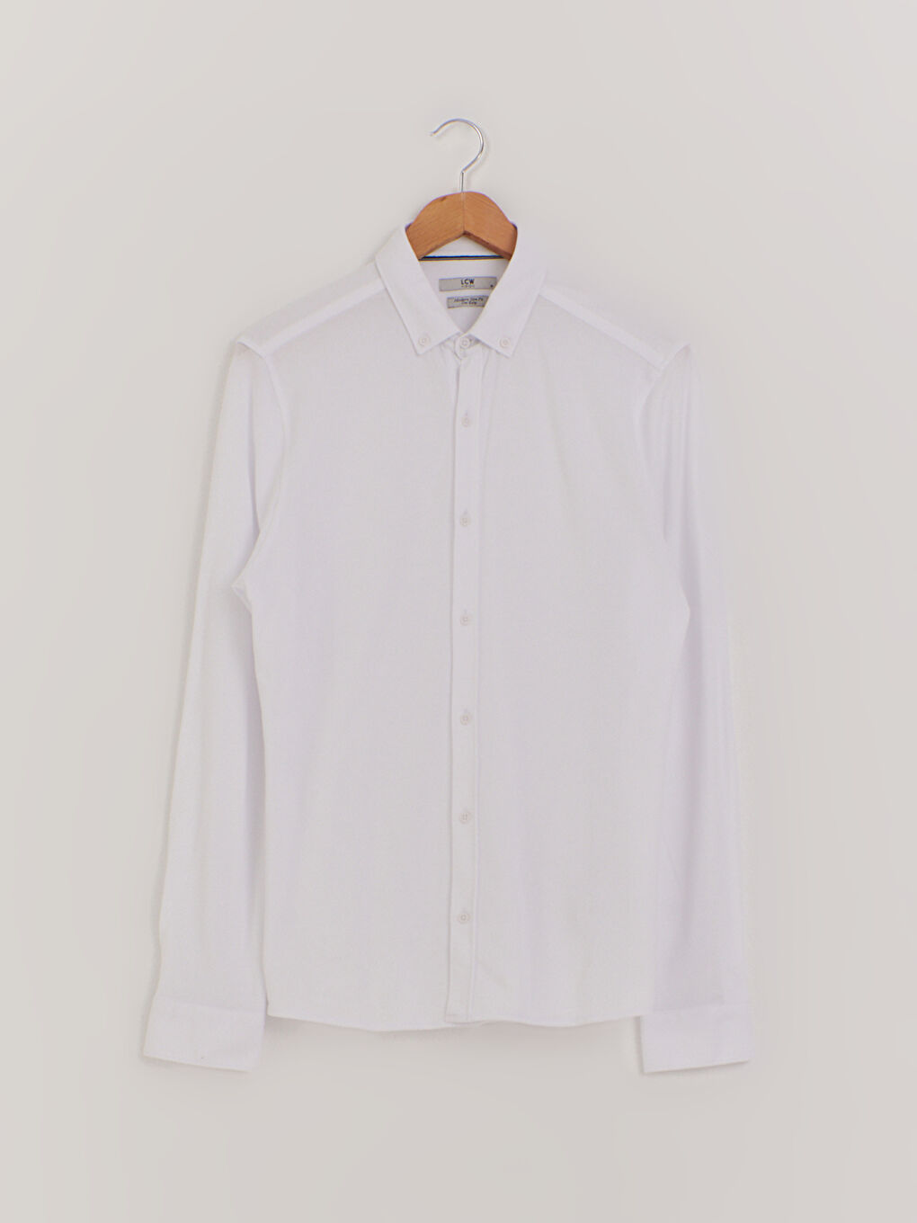 Beyaz Slim Fit Uzun Kollu Pamuklu Gömlek