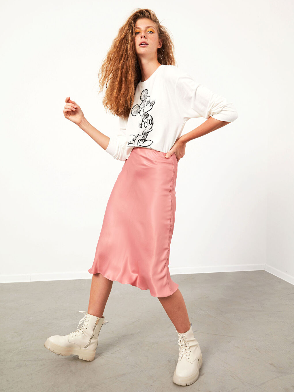 XSIDE Satin Midi Skirt -0WCU99Z8-QB4