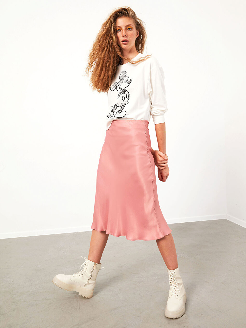 XSIDE Satin Midi Skirt -0WCU99Z8-QB4