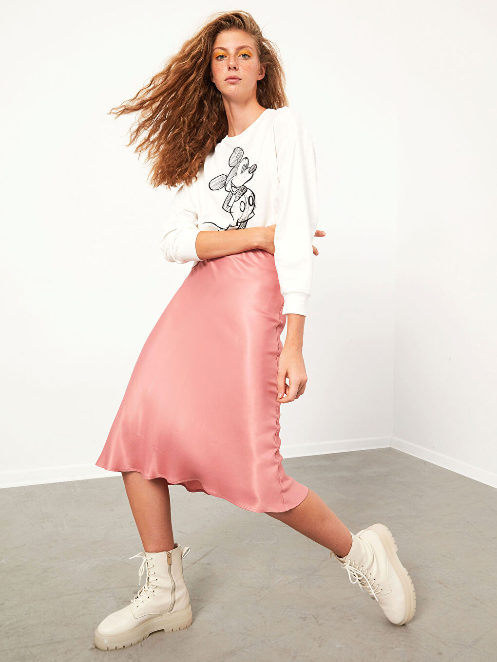 XSIDE Satin Midi Skirt -0WCU99Z8-QB4