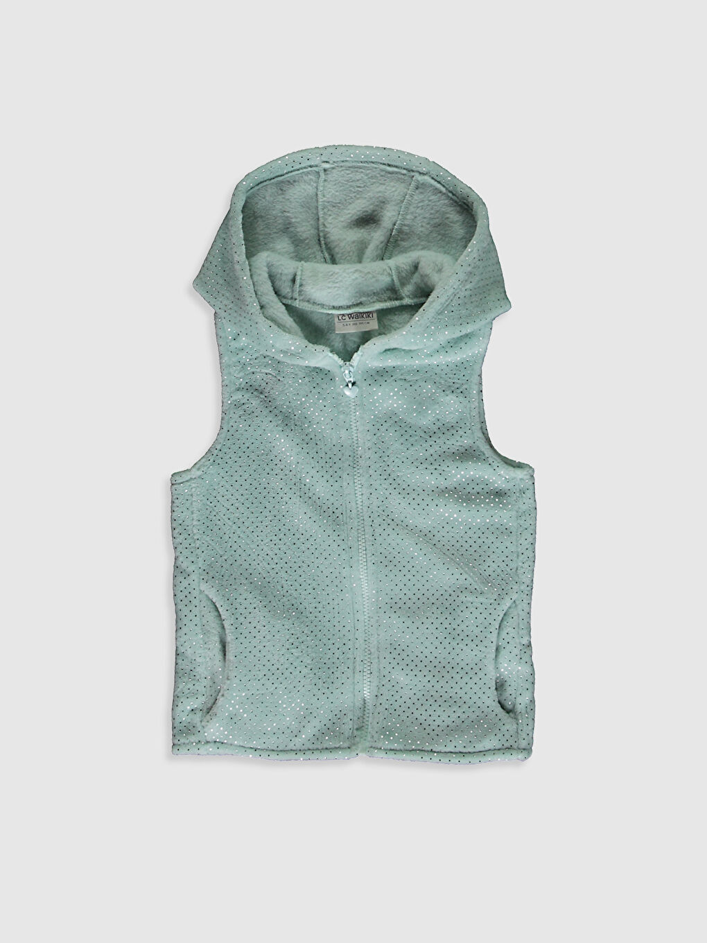 Yeşil Kız Çocuk Kapüşonlu Yelek