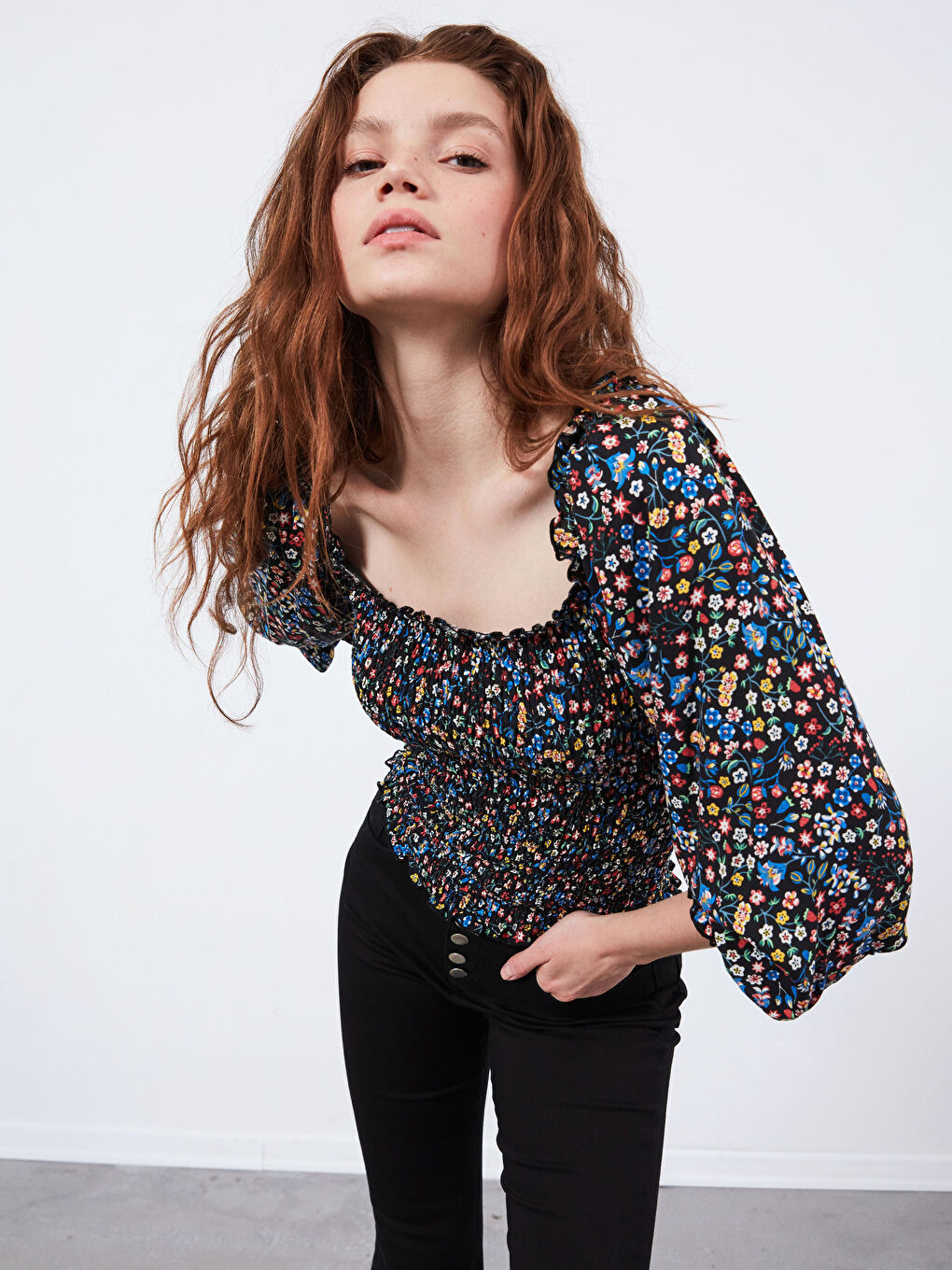 Floral Viscose Blouse-5