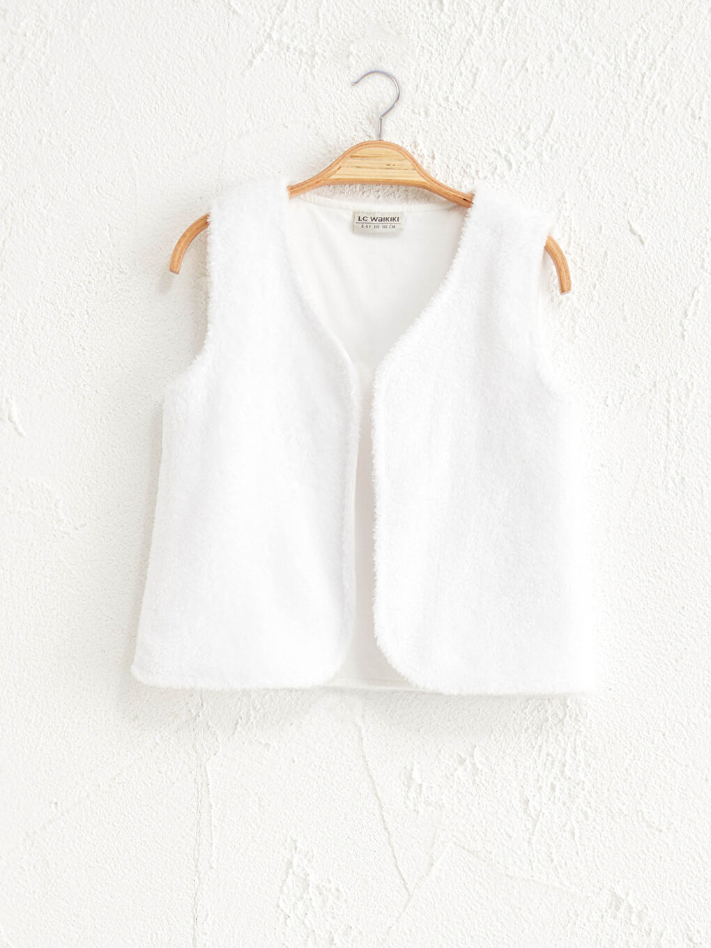 Beyaz Kız Çocuk Pelüş Yelek