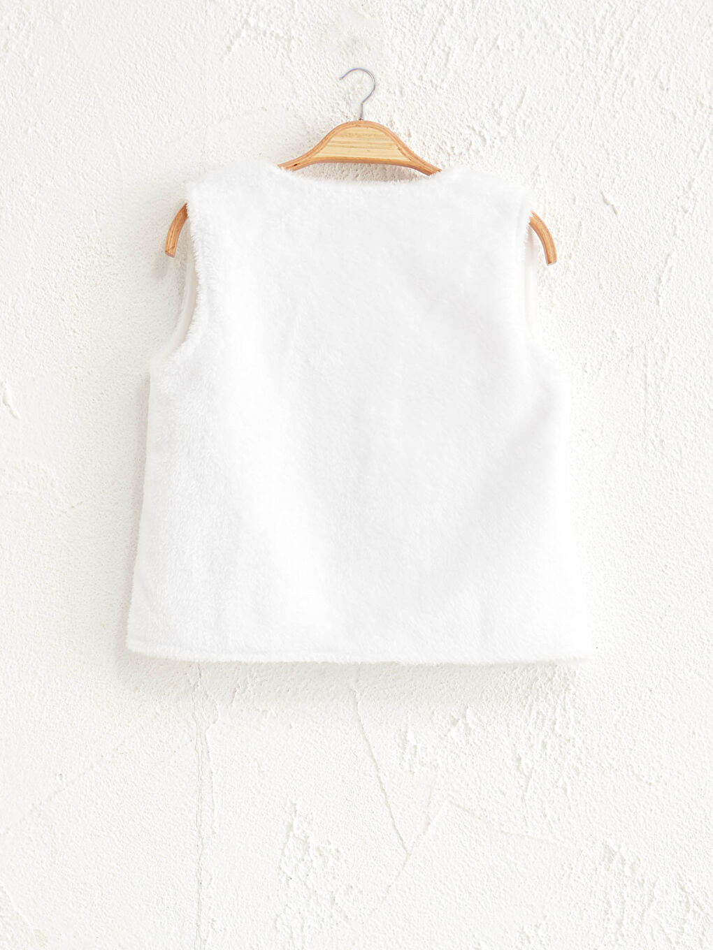 Beyaz Kız Çocuk Pelüş Yelek-1
