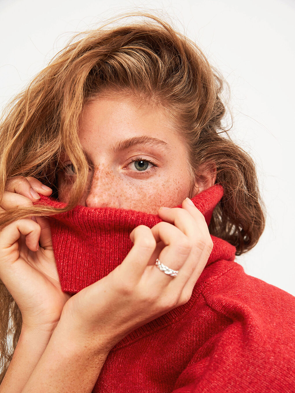 Basic džemper sa rolkom od trikotaže-5