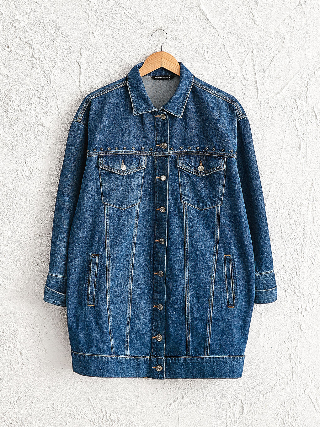 Long Jean Jacket with Pocket
