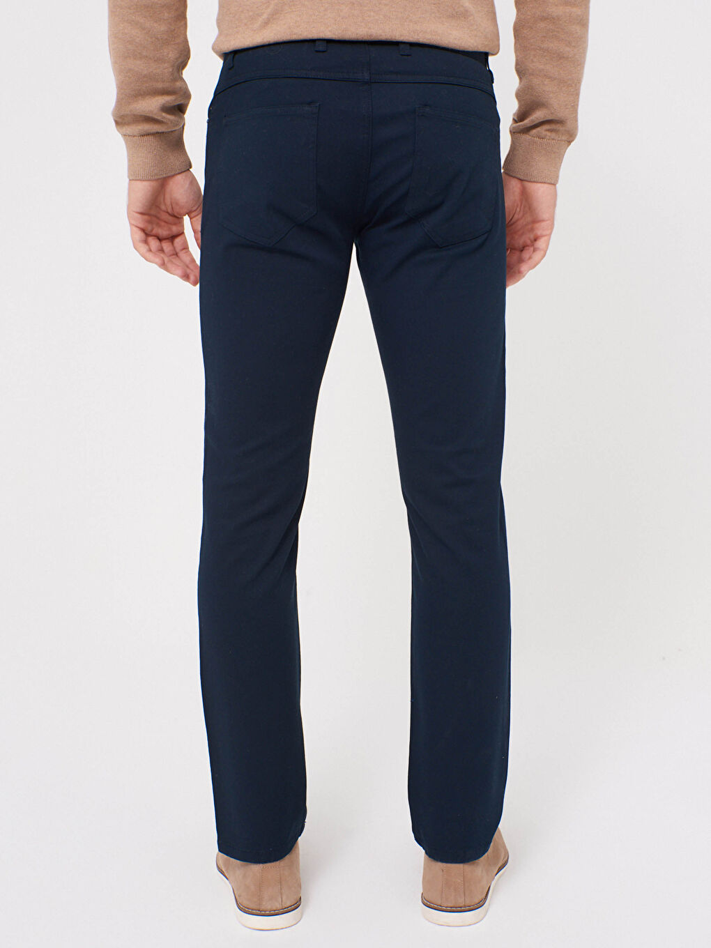 Lacivert Slim Fit Gabardin Chino Pantolon-4