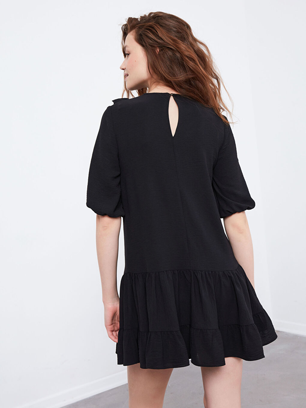 Robe volantée unie-8
