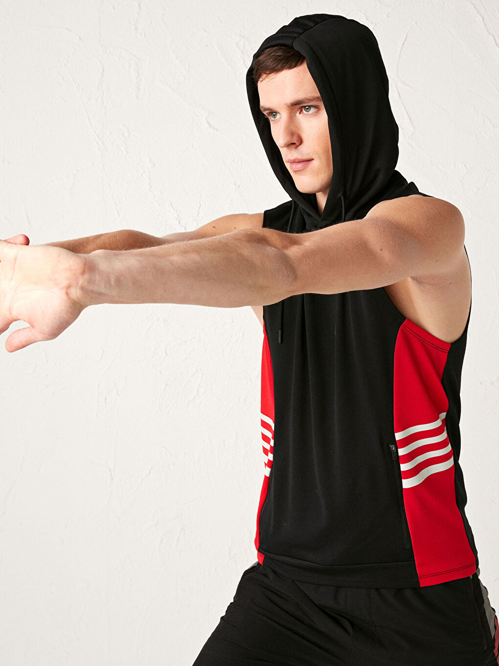 Siyah Standart Kalıp Aktif Spor Erkek Taytlı Kısa Şort-2