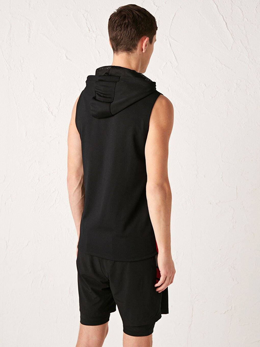 Siyah Standart Kalıp Aktif Spor Erkek Taytlı Kısa Şort-8