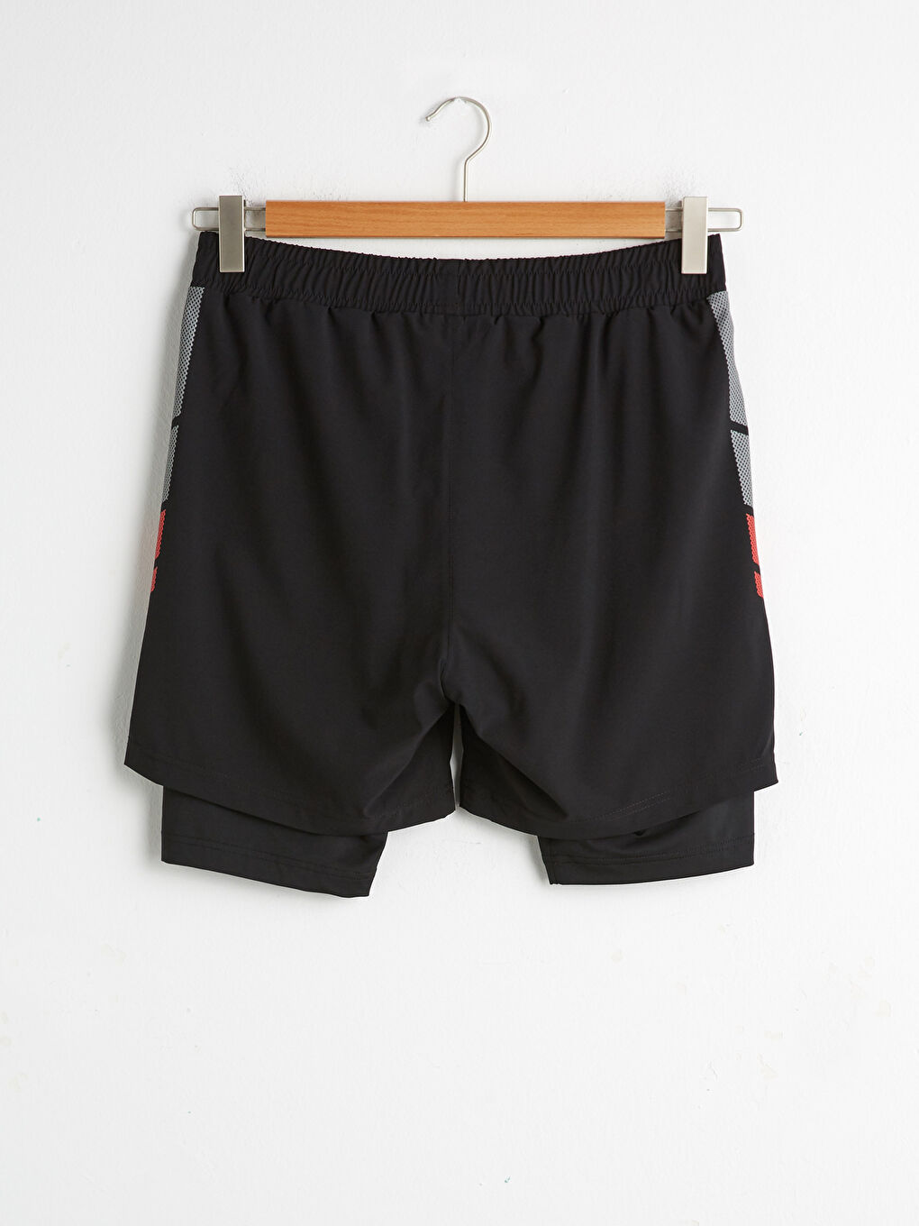 Siyah Standart Kalıp Aktif Spor Erkek Taytlı Kısa Şort-11