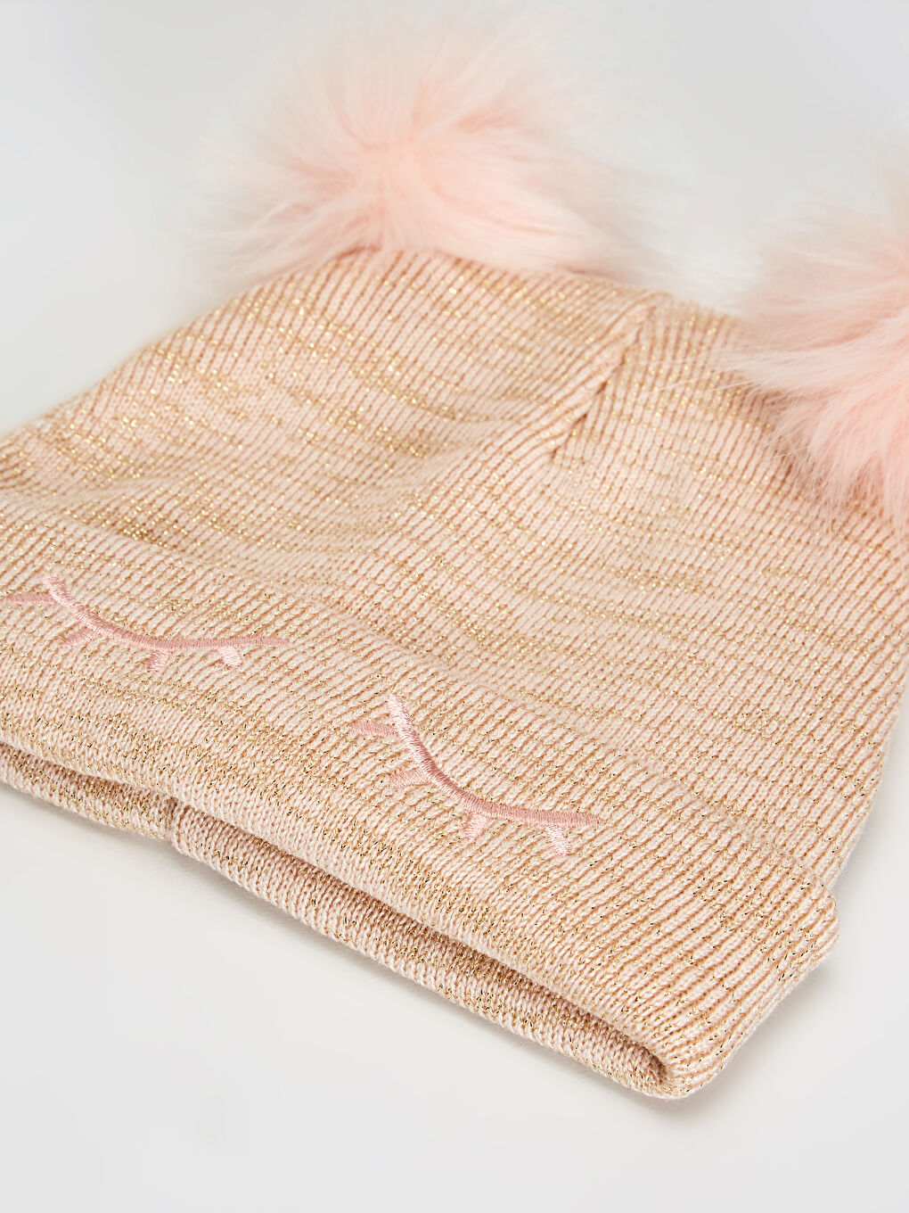 Шапка с помпоном для девочек-1