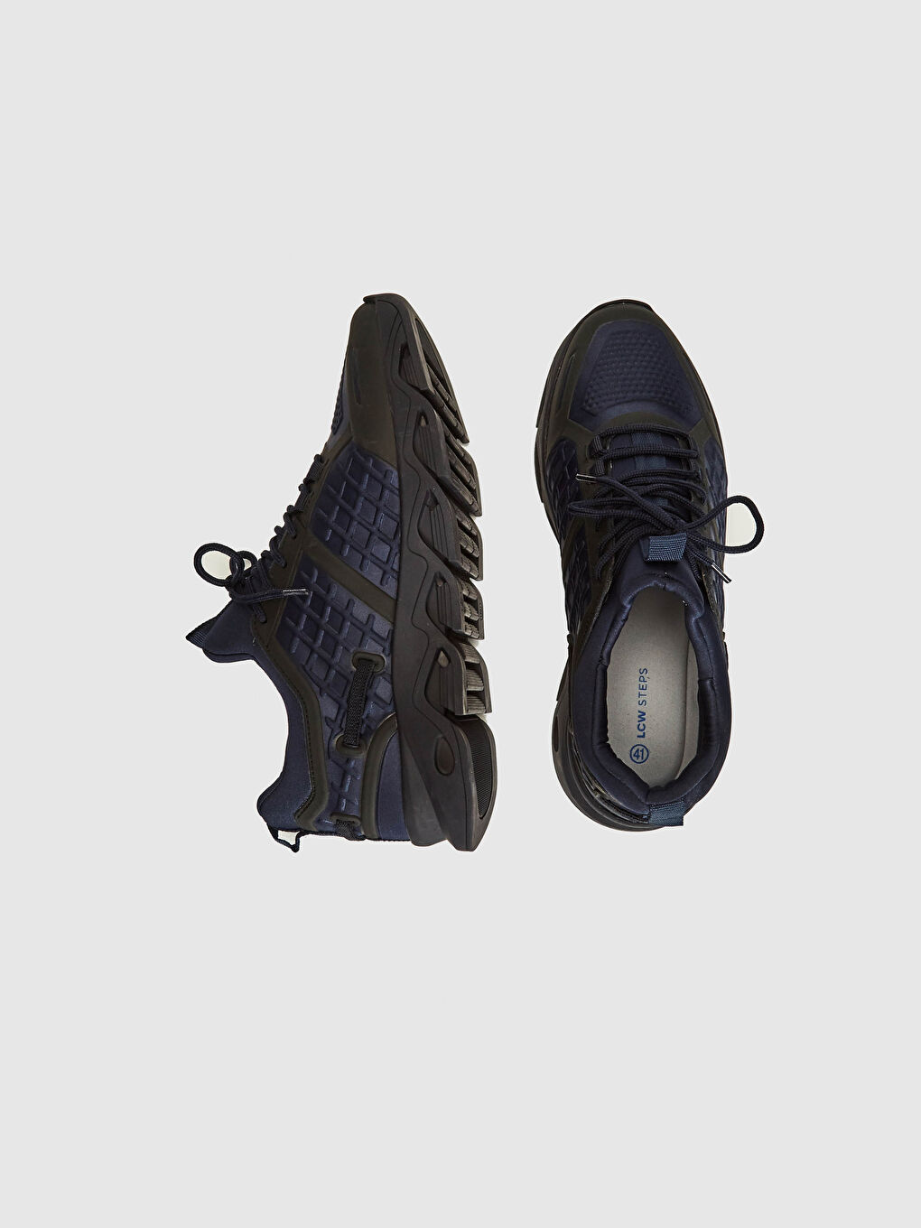 Lacivert Erkek Kalın Taban Bağcıklı Spor Ayakkabı-2