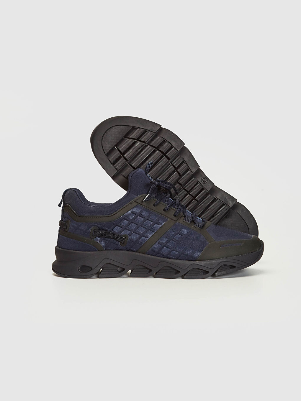 Lacivert Erkek Kalın Taban Bağcıklı Spor Ayakkabı-3