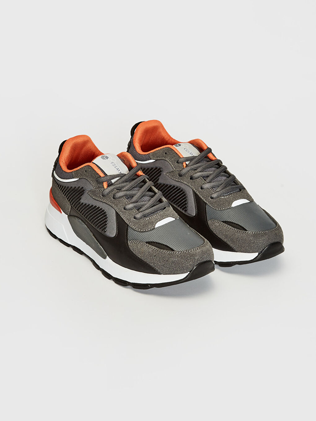 Gri Erkek Dar Kalıp Kalın Taban Günlük Ayakkabı