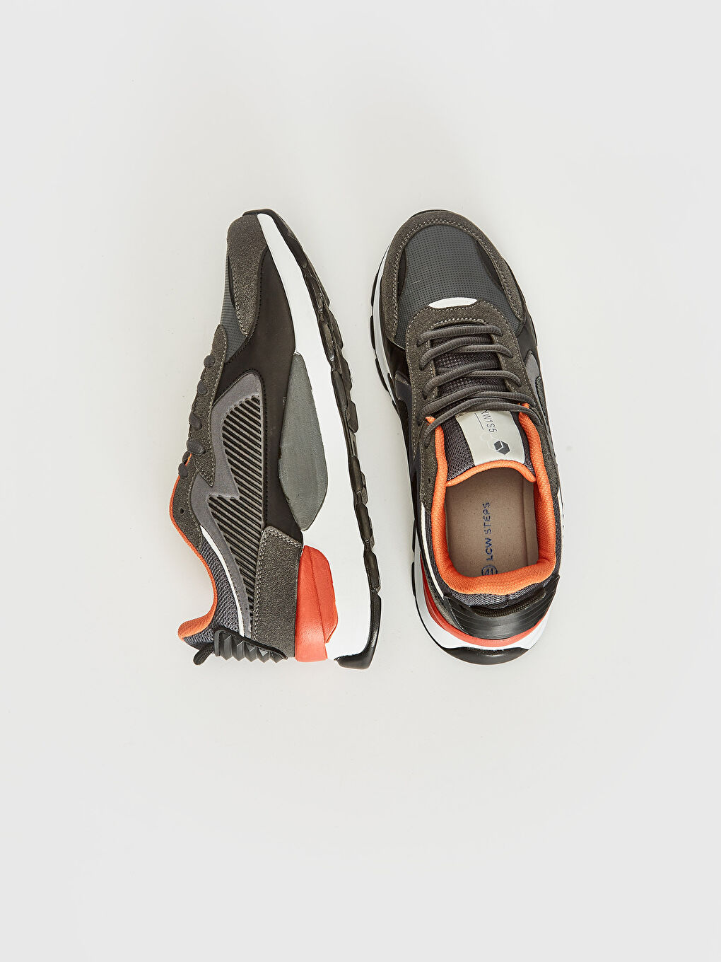 Gri Erkek Dar Kalıp Kalın Taban Günlük Ayakkabı-3