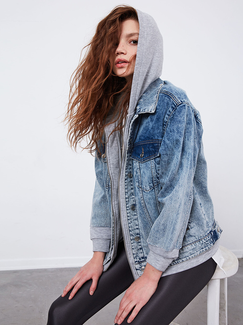 XSIDE Jean Jacket With Hood - 0WDD65Z8-Q6L | LC Waikiki
