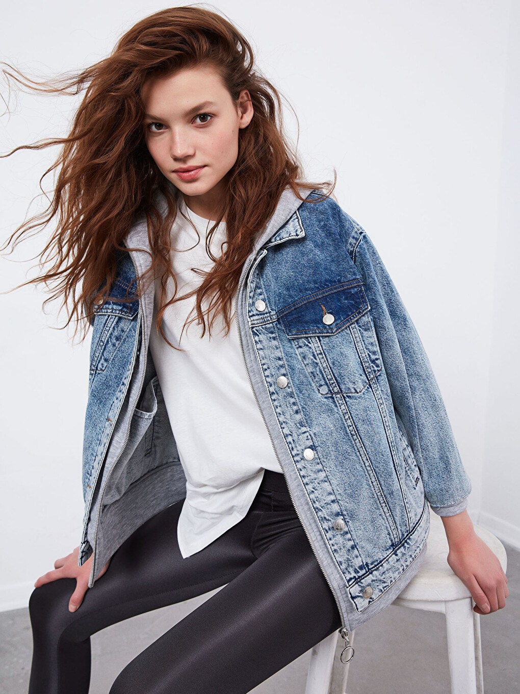 XSIDE Jean Jacket With Hood - 0WDD65Z8-Q6L | LC Waikiki