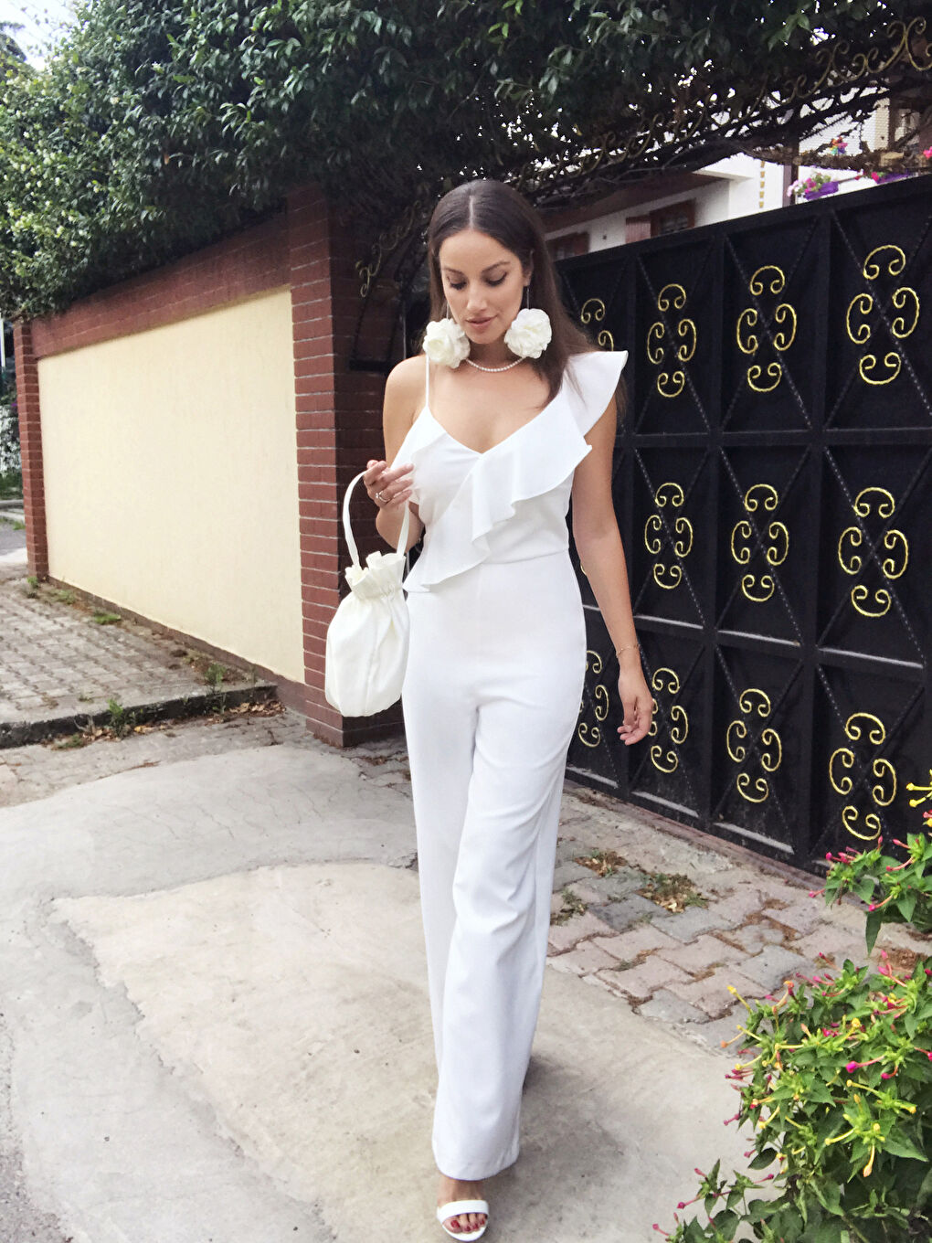Appleline Save The Date Collar Ruffled Jumpsuit-27