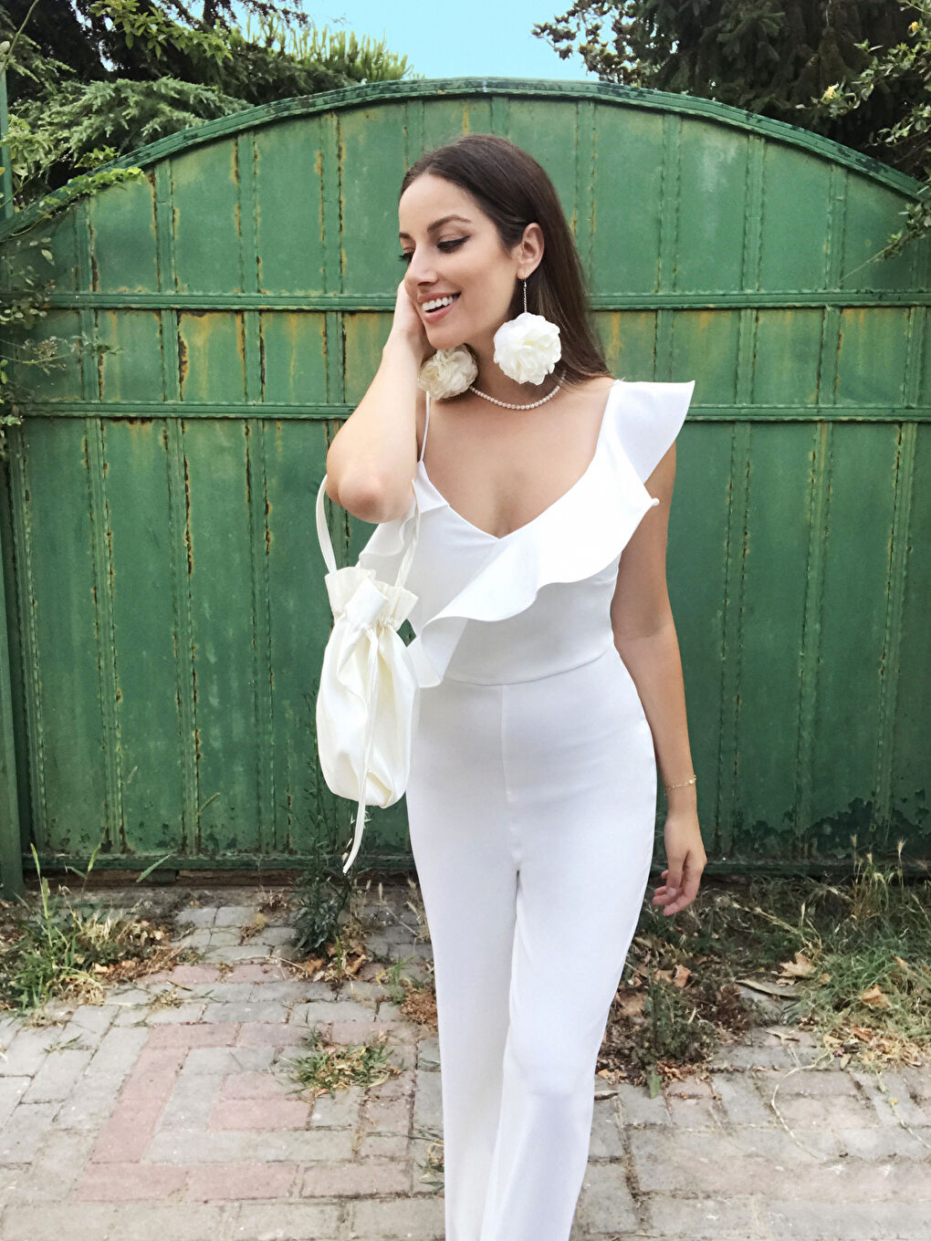 Appleline Save The Date Collar Ruffled Jumpsuit-22