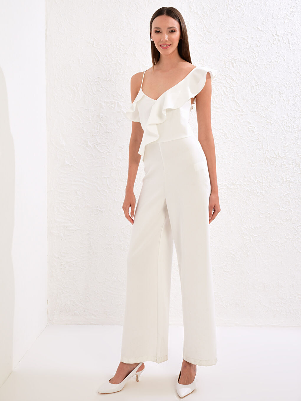 Appleline Save The Date Collar Ruffled Jumpsuit-18