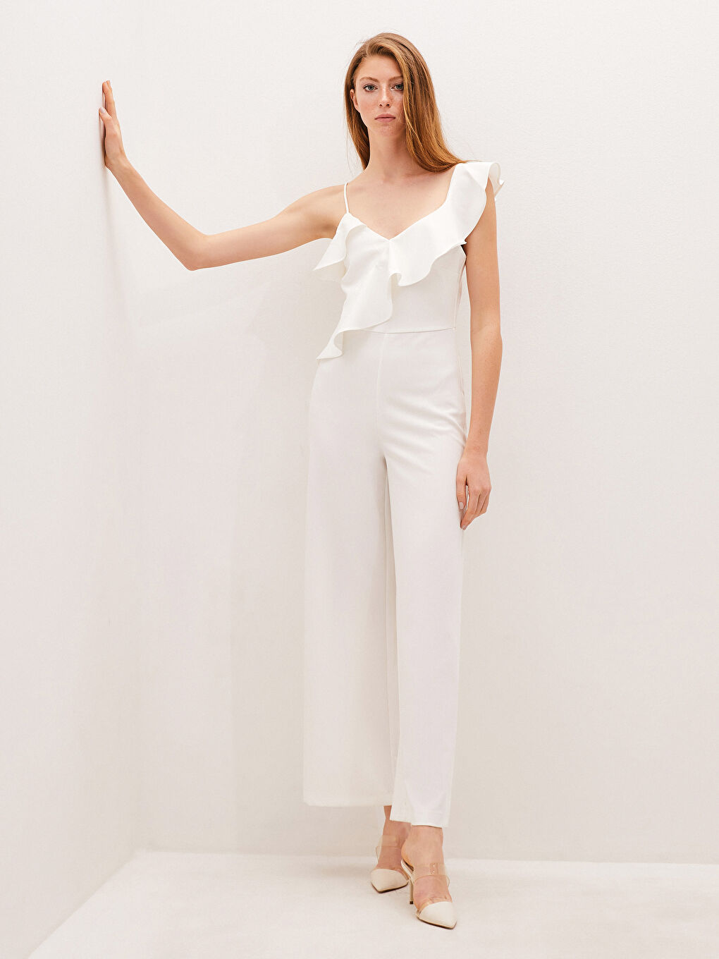 Appleline Save The Date Collar Ruffled Jumpsuit-9