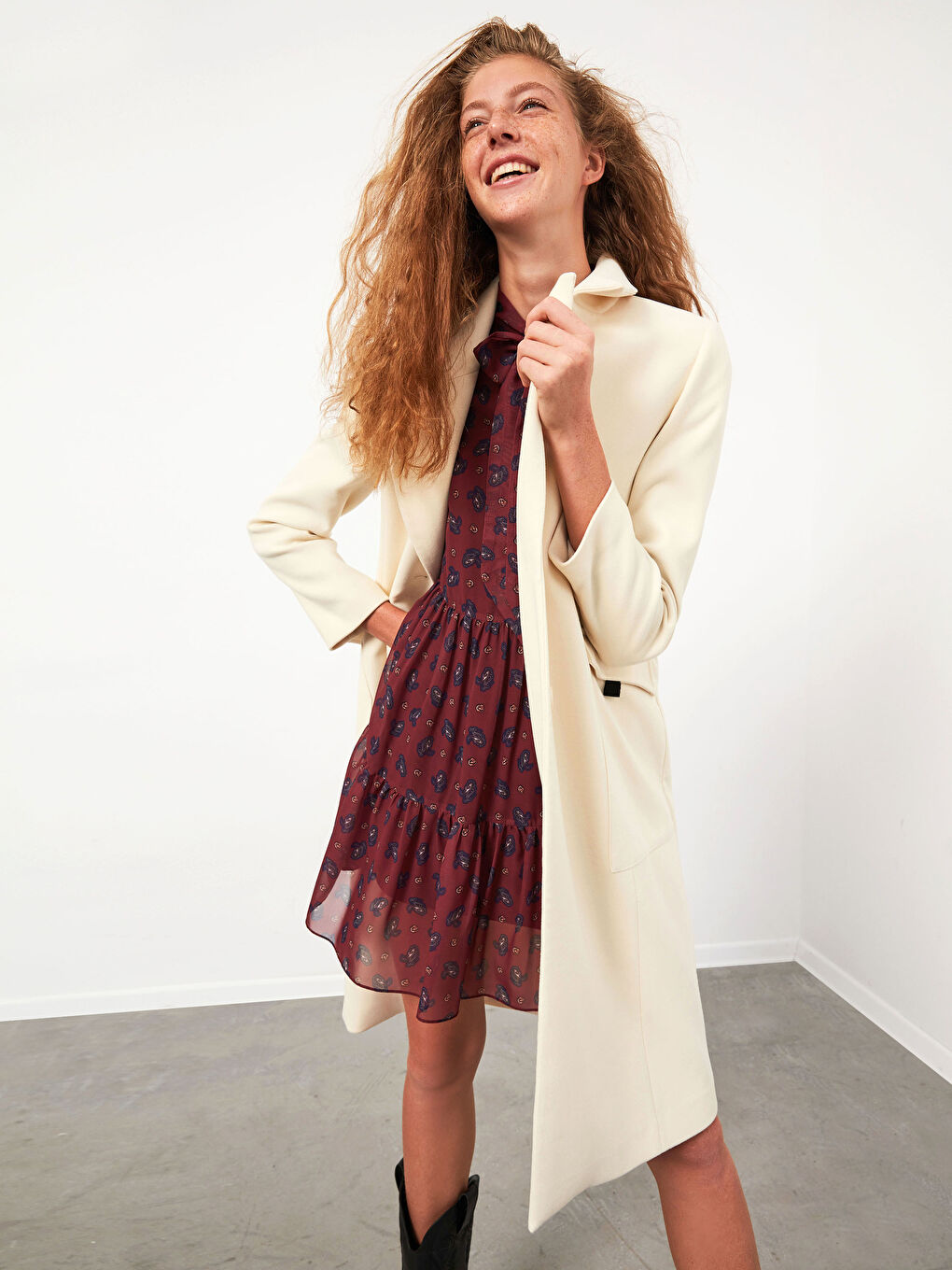 XSIDE Collared Heavy Peacoat -0WDD85Z8-QB3 - LC Waikiki