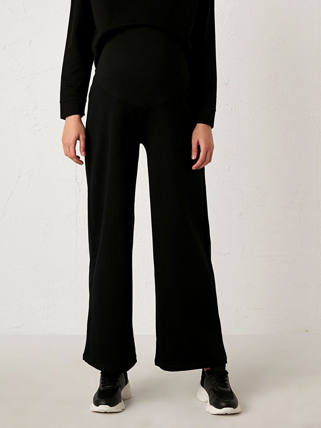 Siyah Geniş Paça Hamile Pantolon-6