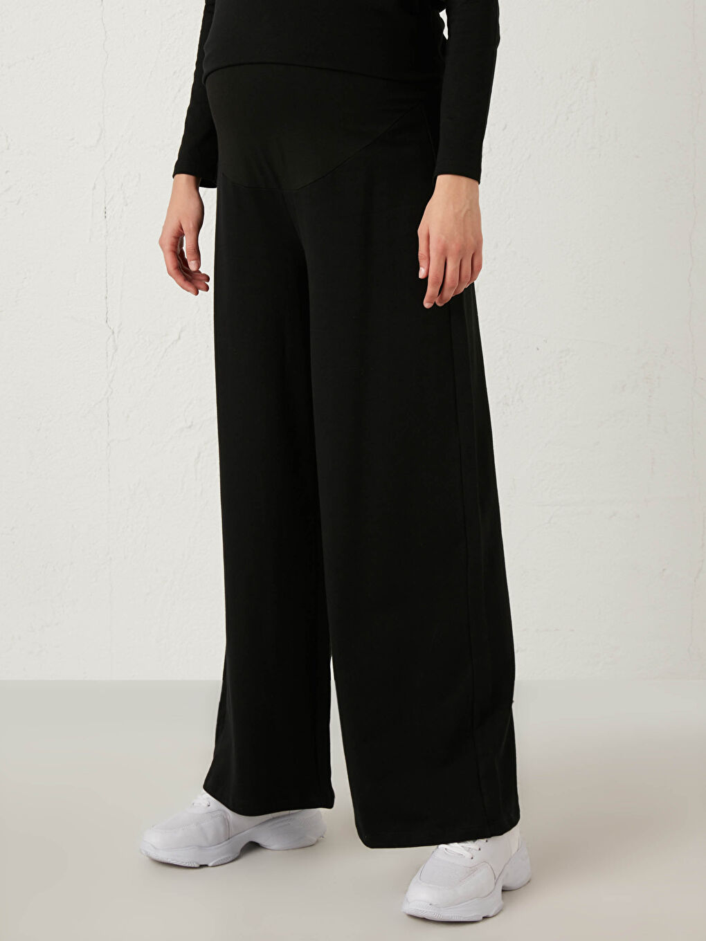 Siyah Geniş Paça Hamile Pantolon-3