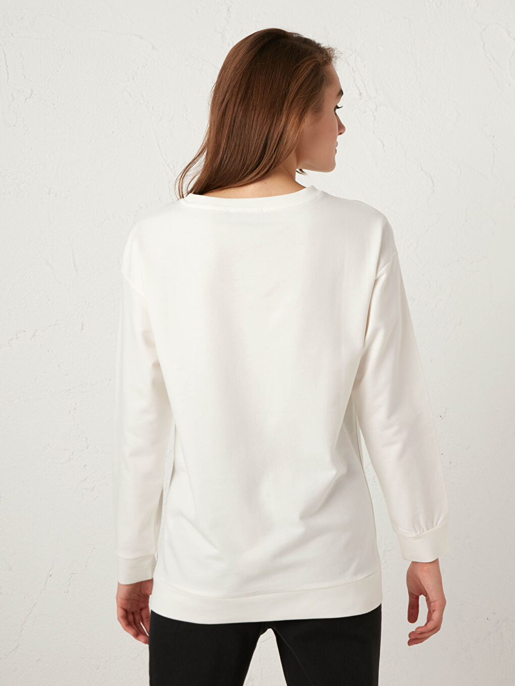 Ekru Slogan Baskılı Hamile Sweatshirt-3