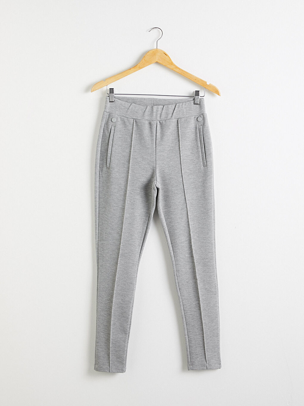 Elastic Waist Slim Trousers