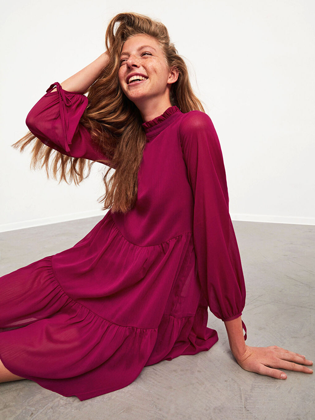 Chiffon Dress made of Textured Fabric