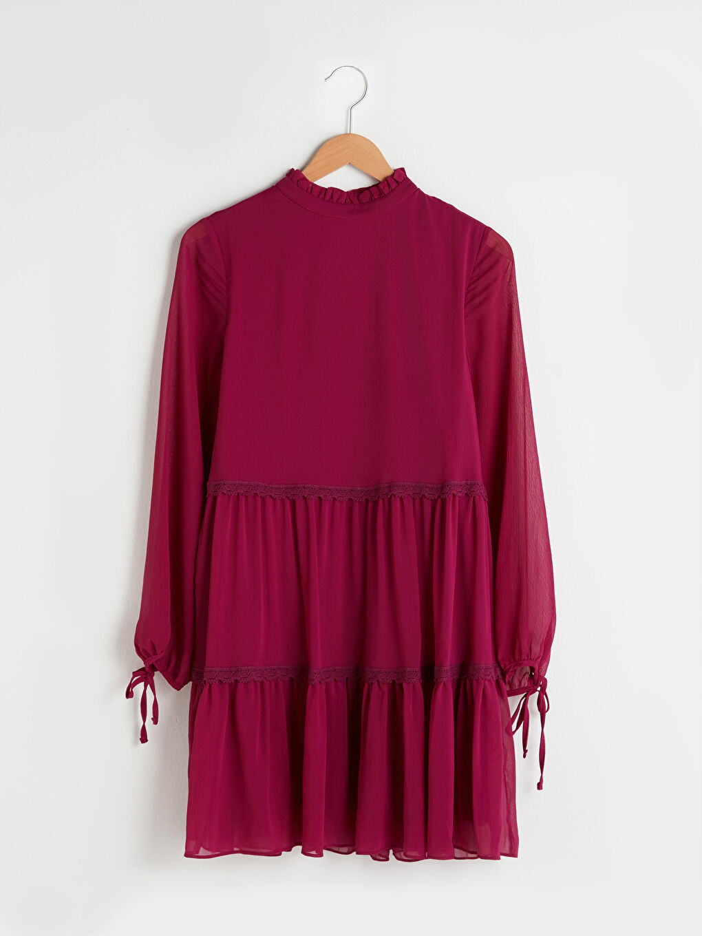 Chiffon Dress made of Textured Fabric-1