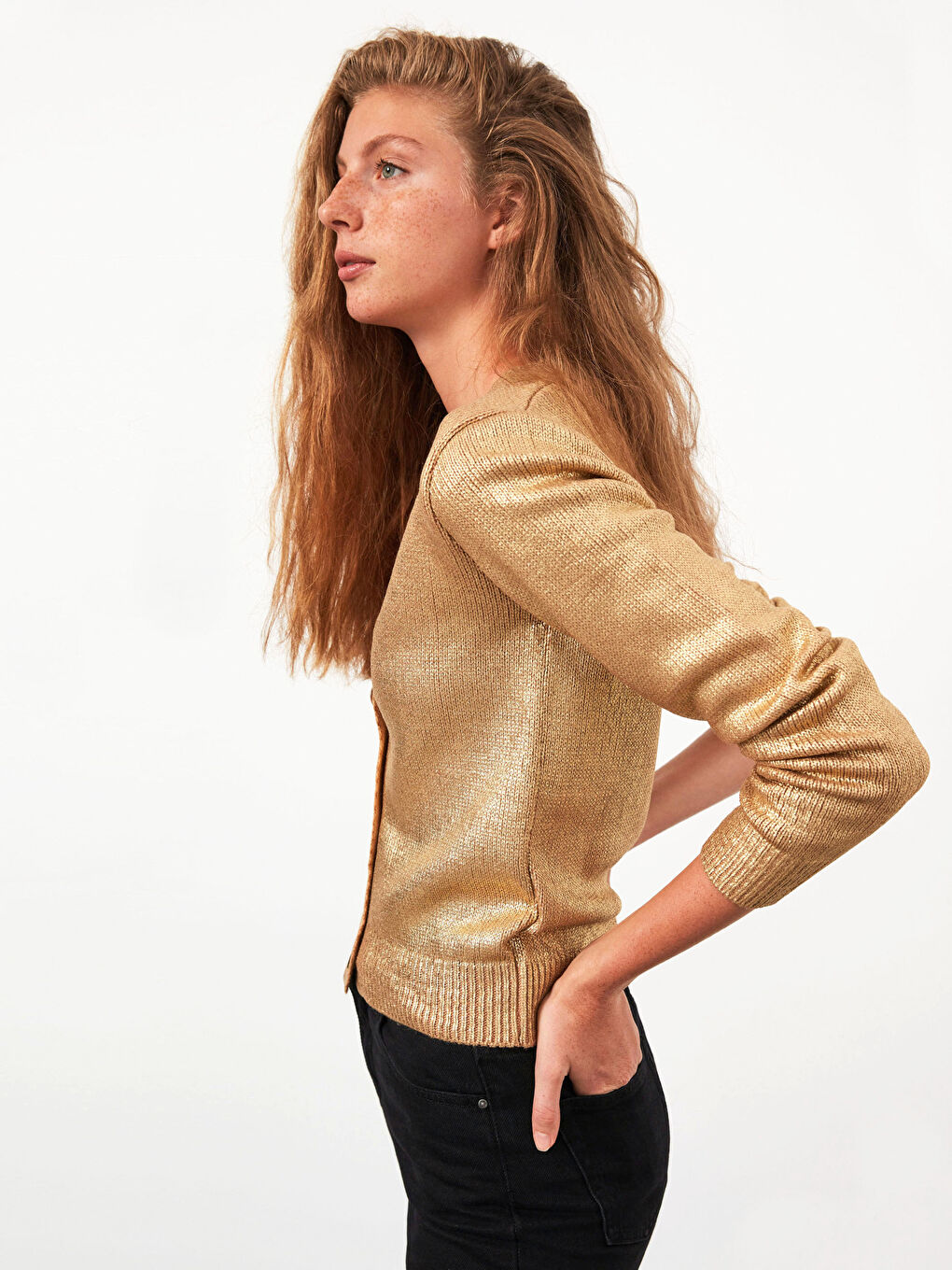 V-Neck Tricot Cardigan-2