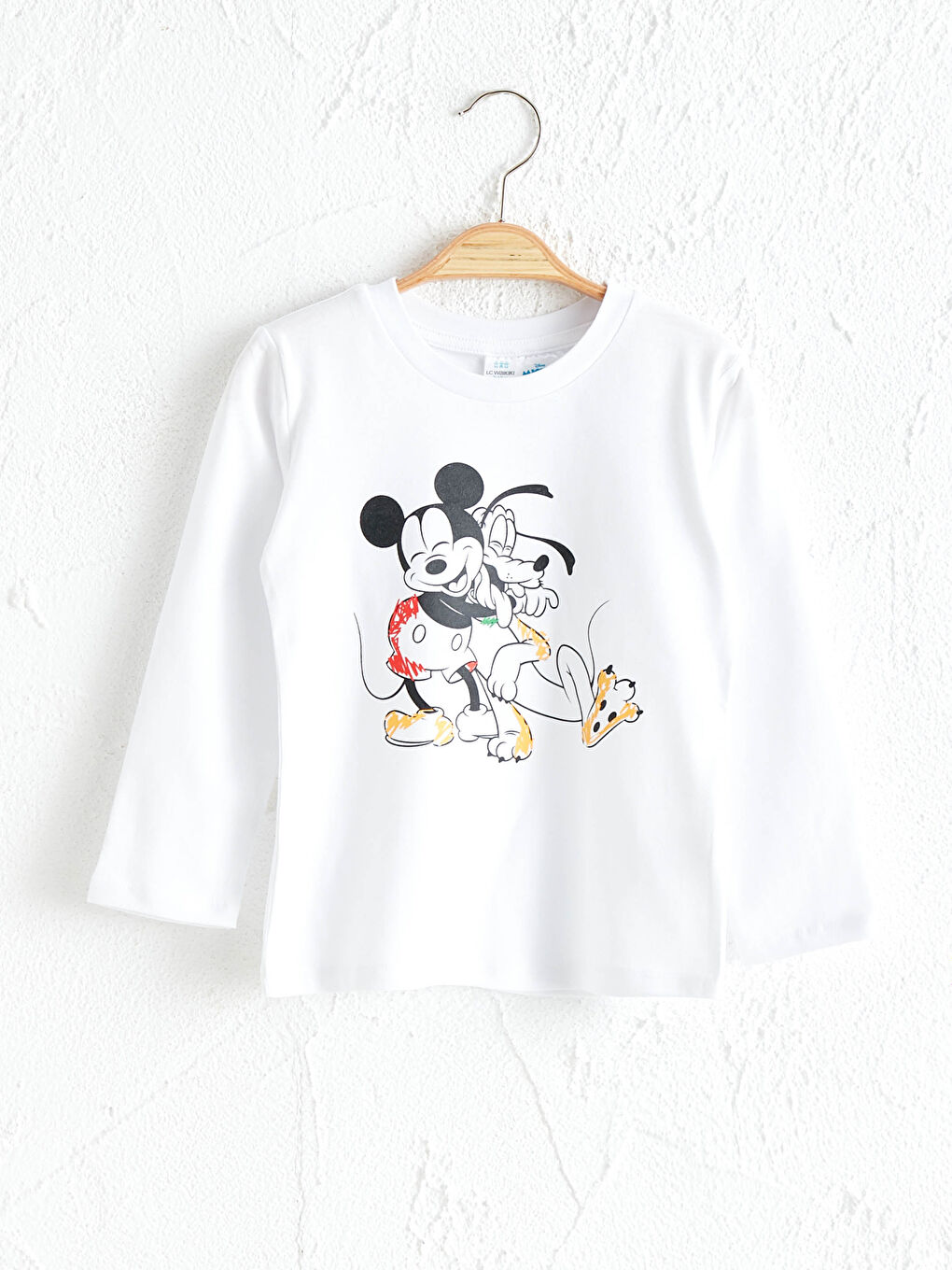 LCW baby Beyaz Erkek Bebek Disney Baskılı Sweatshirt ve Silinebilir Boya Kalemi - 3