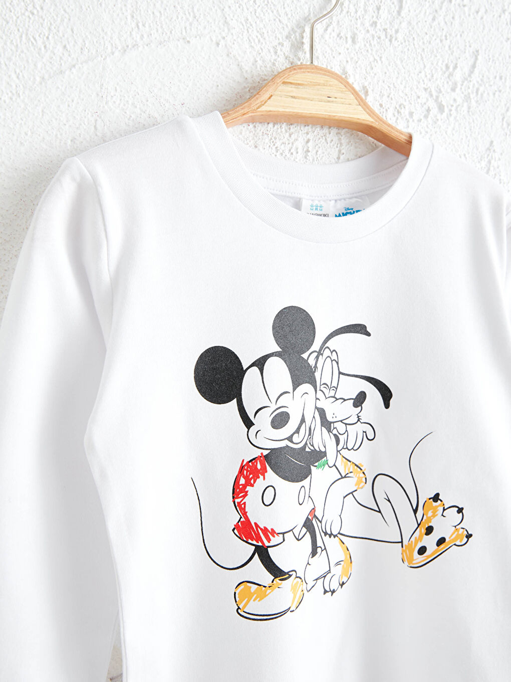 LCW baby Beyaz Erkek Bebek Disney Baskılı Sweatshirt ve Silinebilir Boya Kalemi - 1