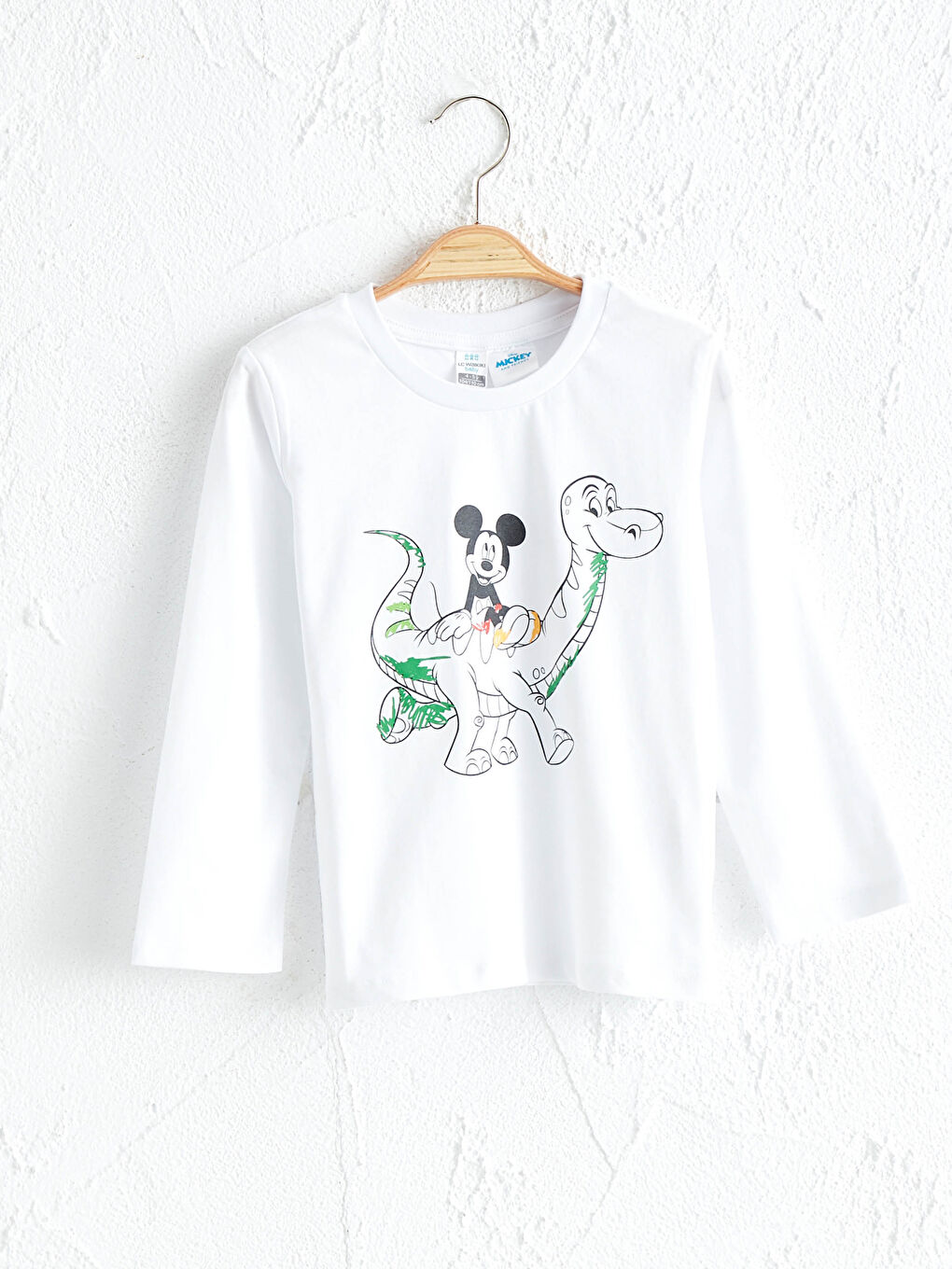 Beyaz Erkek Bebek Disney Baskılı Sweatshirt ve Silinebilir Boya Kalemi-1