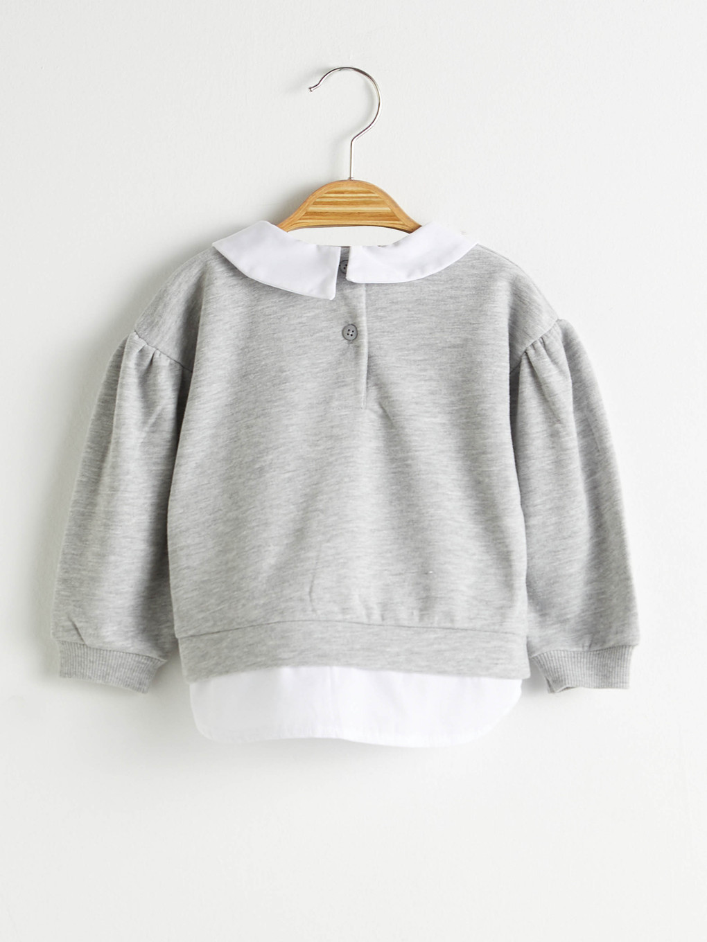 Gri Kız Bebek Baskılı Sweatshirt-1