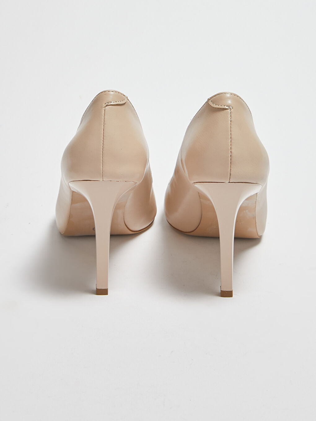 Pembe Kadın Deri Görünümlü Stiletto Ayakkabı-5