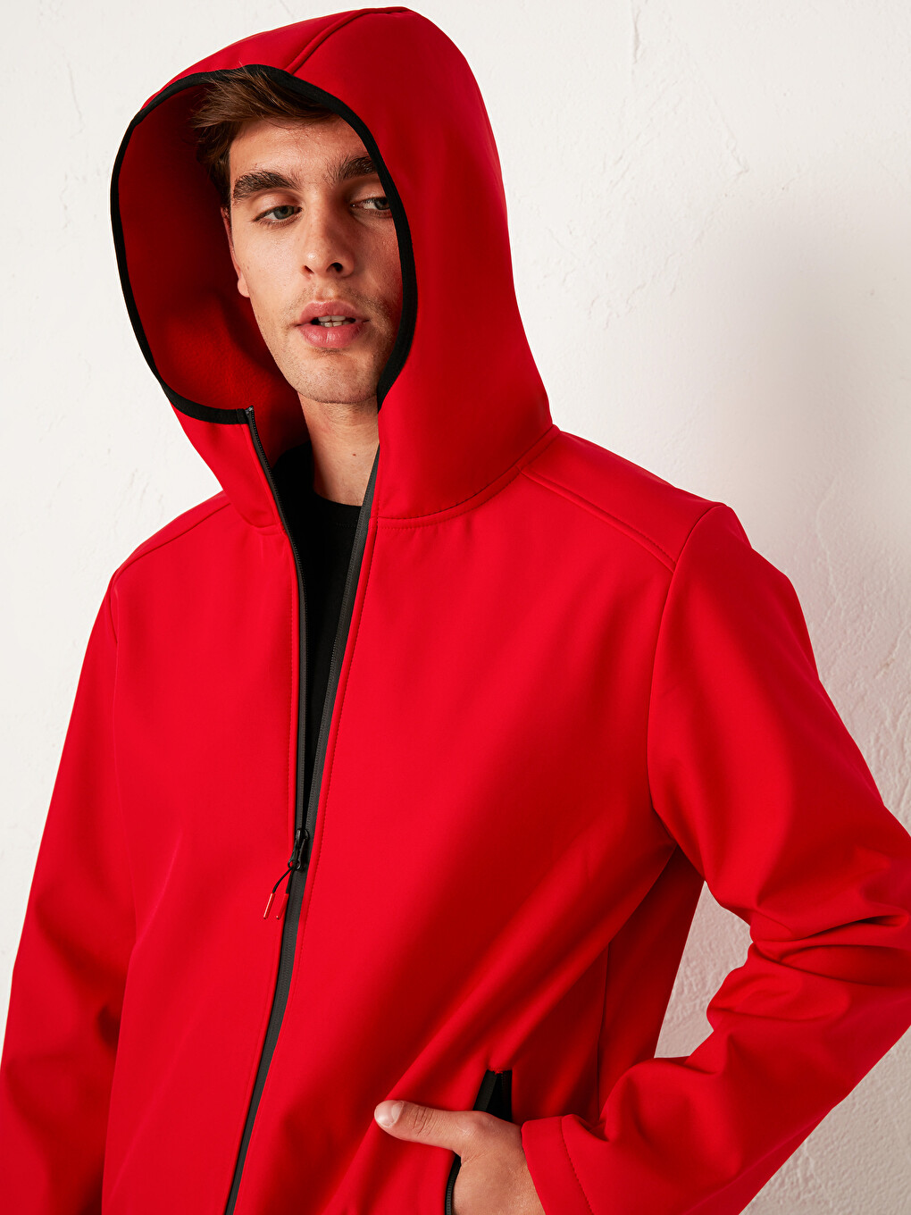 Manteau Court Coupe Standard à Capuche-2