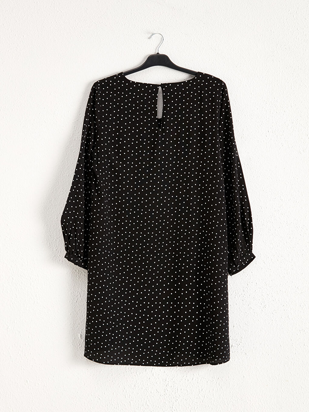 Siyah V Yaka Krep Elbise-4