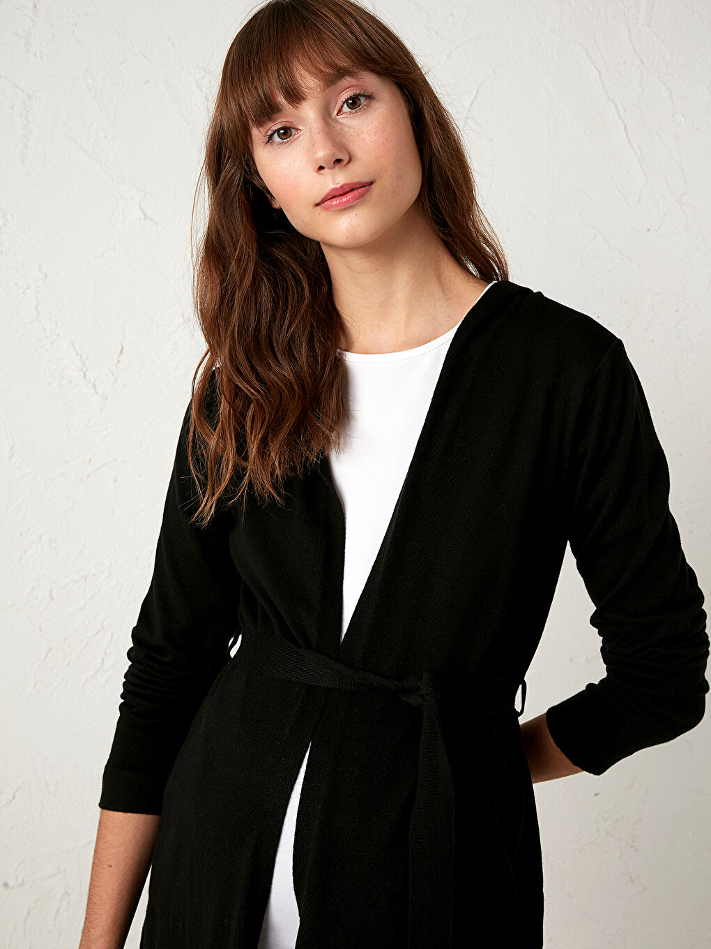 Кардиган для беременных с капюшоном из трикотажа-1