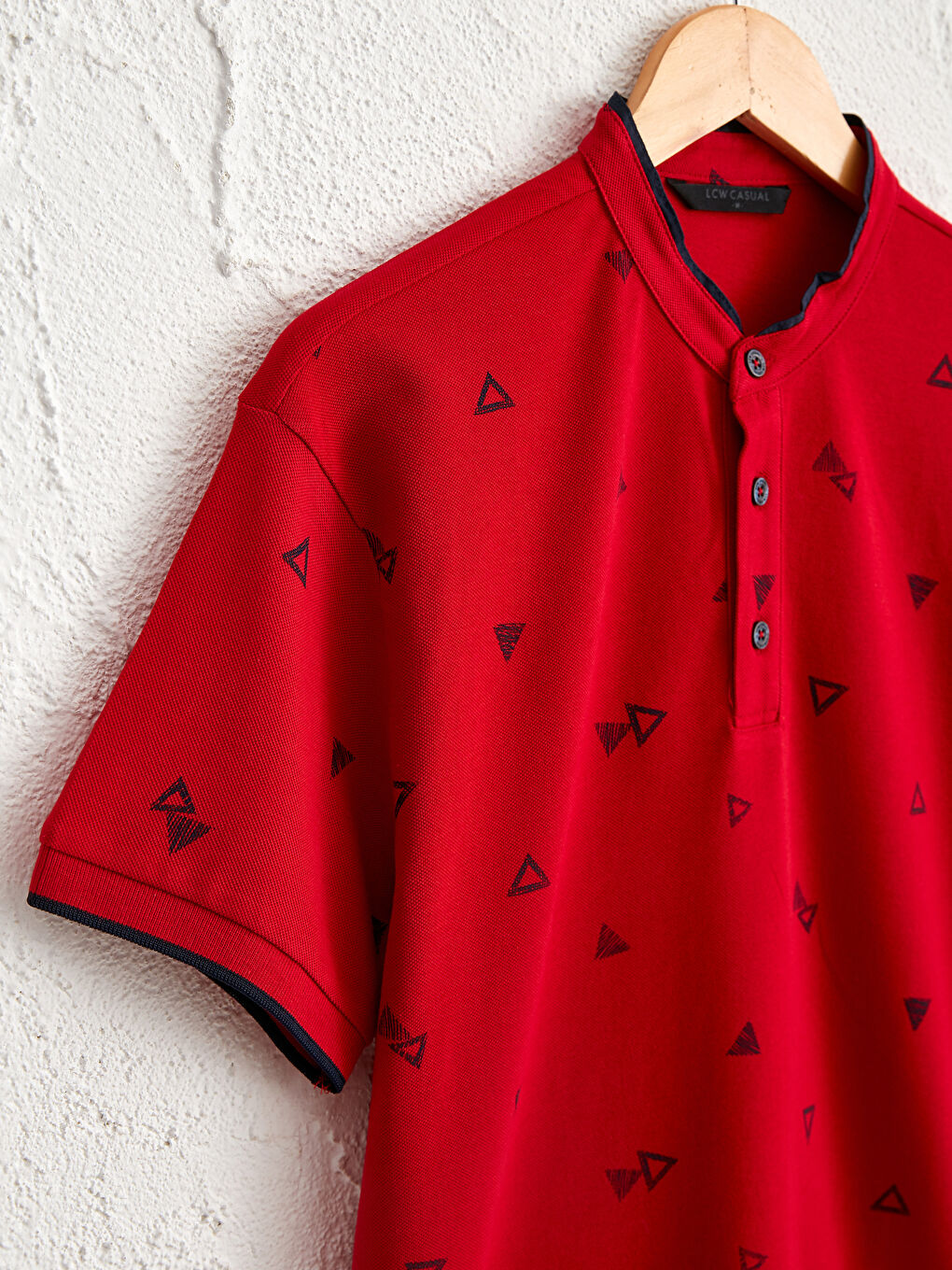 Футболка с воротником-стойкой и коротким рукавом из пике-3