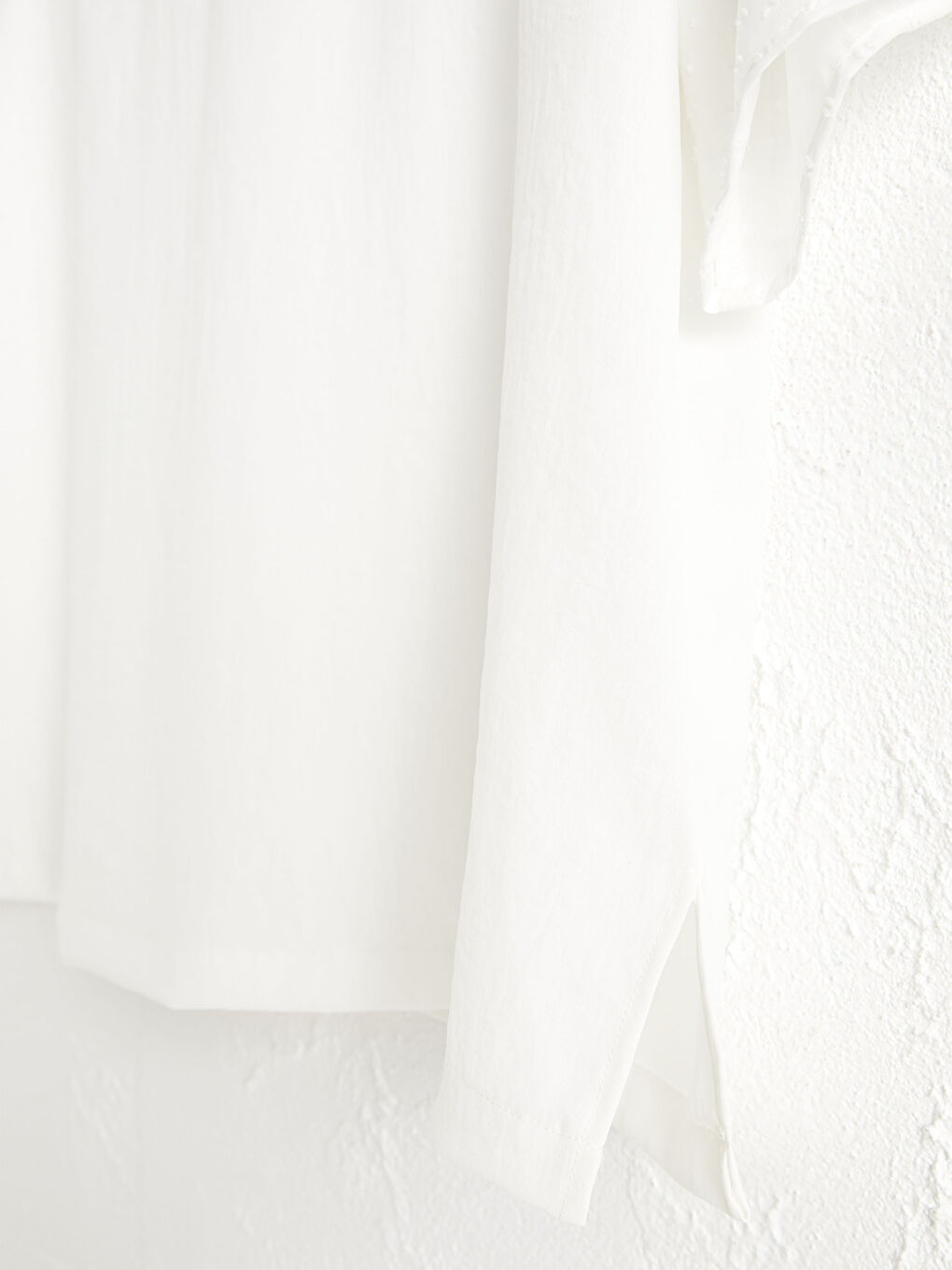 Ekru Bisiklet Yaka Kısa Kollu Poplin Kadın Bluz-4