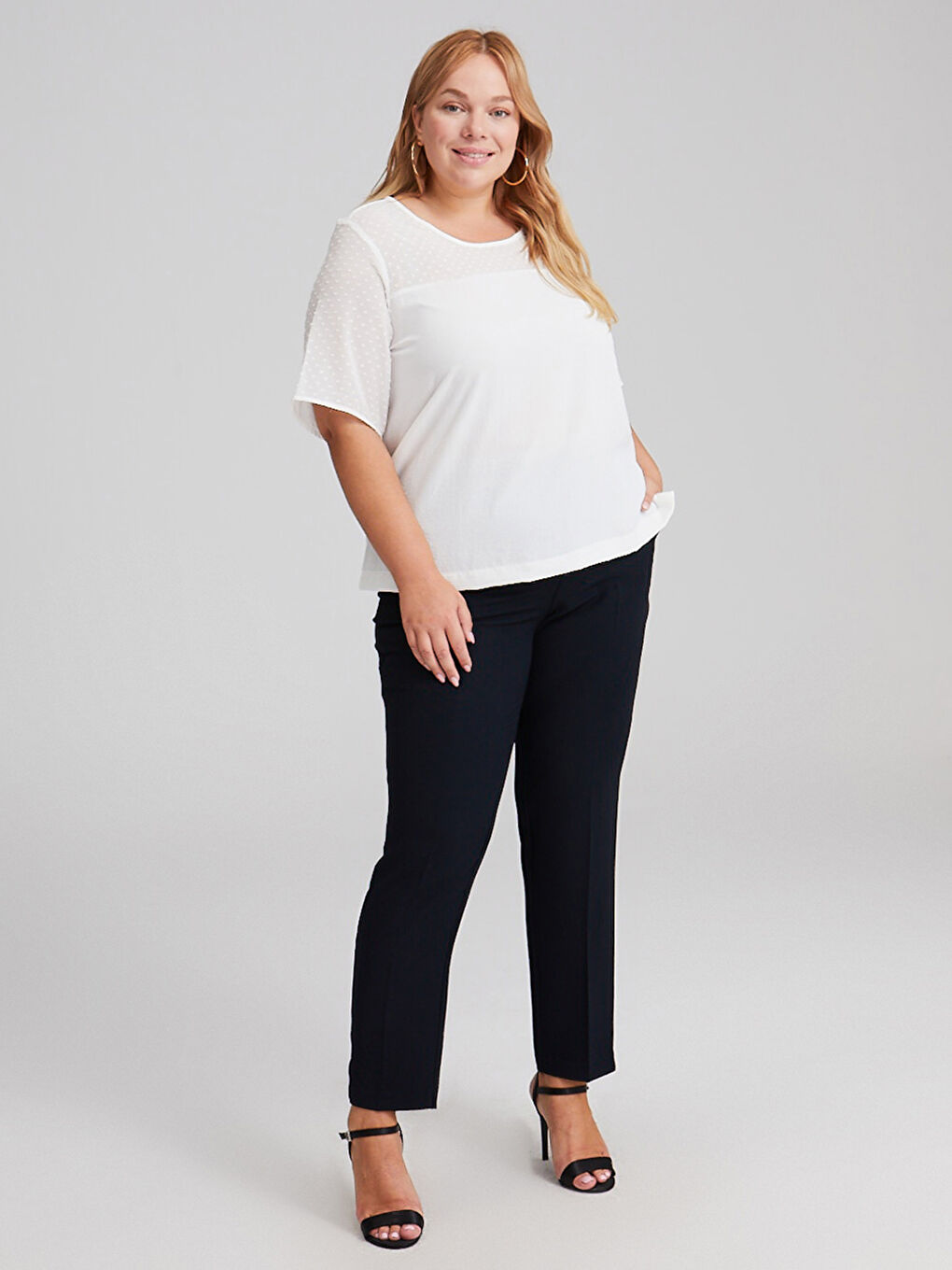 Ekru Bisiklet Yaka Kısa Kollu Poplin Kadın Bluz-2