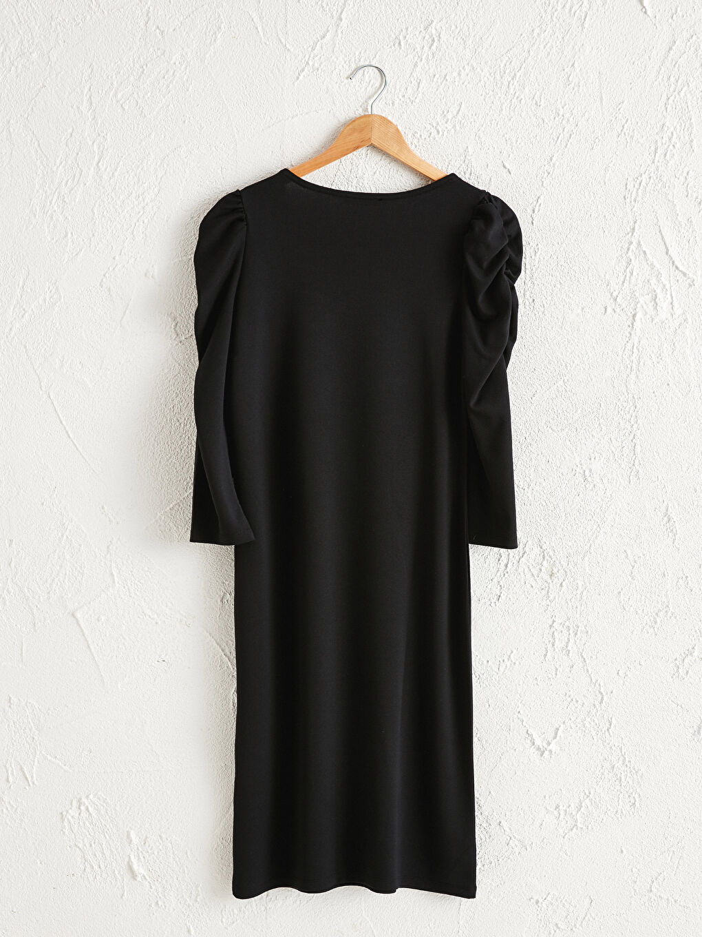 Robe à Col Carré Unie à Manches Longues pour Femmes-7