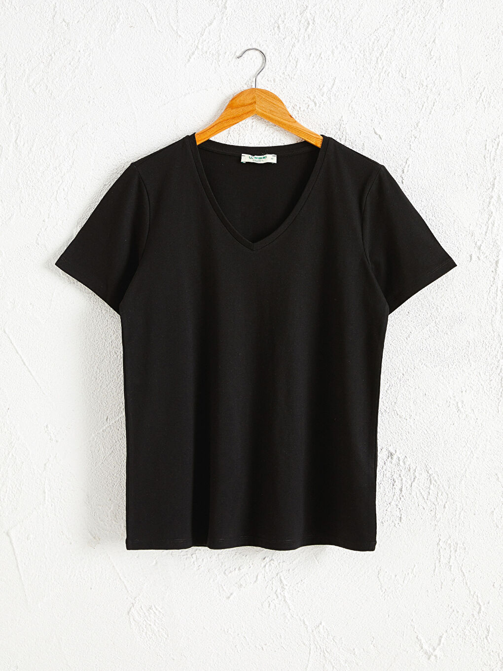 Siyah Düz V Yaka Tişört