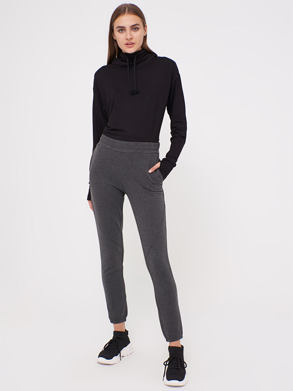 Pantalon de Survêtement Droit à Taille Élastique