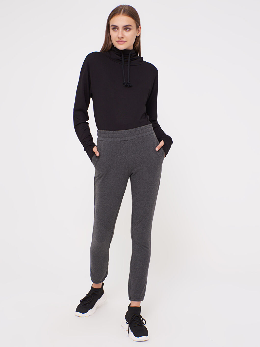 Pantalon de Survêtement Droit à Taille Élastique-1